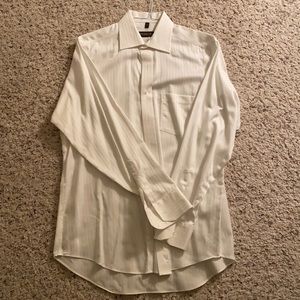 Trump White Stripe Dress Shirt 15.5/34 light wear